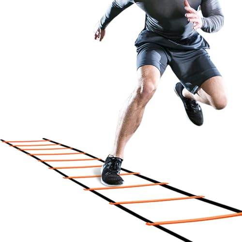 GHB Pro Agility Ladder Agility Training Ladder Speed 12 Rung 20ft with Carrying Bag - color: Orange