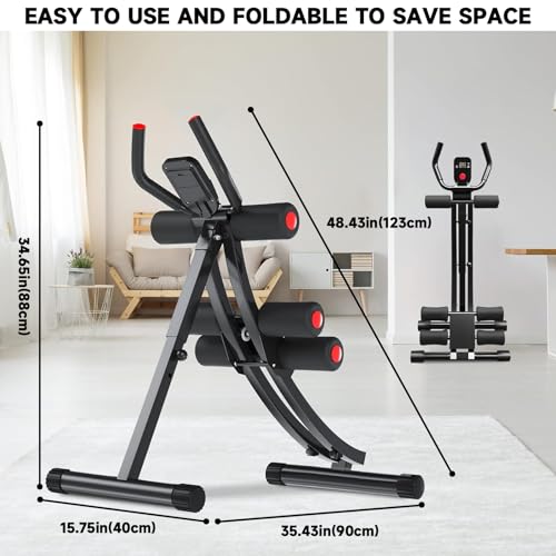 abdominal bench Ab abdominal Machine Women's Home Abdominal Exerciser 308lbs Abdominal Compressor Collapsible Abdominal Core Trainer 4-Speed Adjustable Strength Training Machine with LCD Display