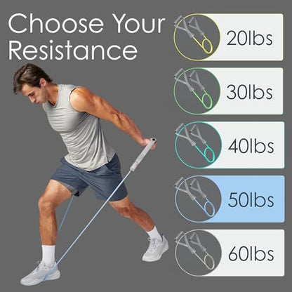 EQYP Power Tube Resistance Bands with Handles – Exercise Bands for Home Workouts - size: 50lb