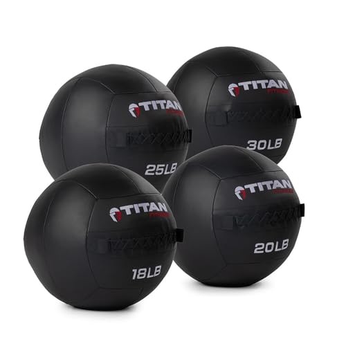 Titan Fitness Soft Shell Medicine Wall Ball, Cross-Texture Grip - size: Multipack, 18-30 lb