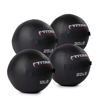 Titan Fitness Soft Shell Medicine Wall Ball, Cross-Texture Grip - size: Multipack, 18-30 lb