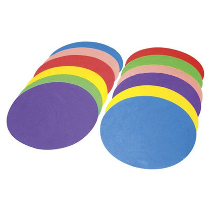 Power Systems Soft Agility Dots, 10 Inch Diameter Each, 12-Pack, Assorted Colors (30760)