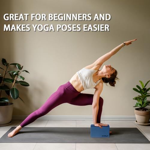 Yoga Blocks 2 Pack - Non-Slip Yoga Brick & Foam Blocks Yoga Set, High-Density Pilates Block for Stretching, Meditation, and Exercise Blocks Foam, Ideal for Deep Poses