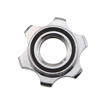 2PCS 25mm Hex Bar Bolt Silver Plated Iron Barbell Rotating Locking Ring Screws with Anti Slip Silent Washers Suitable for Weightlifting Training Equipment