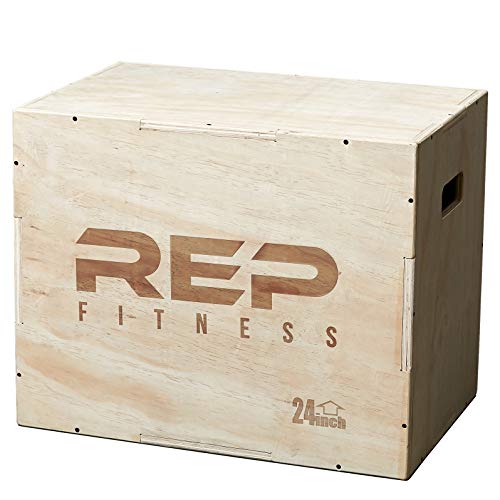 Rep Plyometric Wood Jump Box | CrossFit & Strength Training | 12 to 30" Range of Wooden Step Platforms | Gym & Sports Workouts | Fitness, Exercise, Physical Therapy Equipment | Pro Conditioning Tool - size: Large, 30" x 24" x 20"