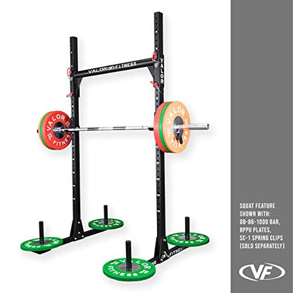 Valor Fitness BD-21 Yoke Rack Strongman Equipment J Hooks Squat Rack and Bench Press Pull Up Bar Optional Safety Spotter Arms - style: BD-21 Yoke