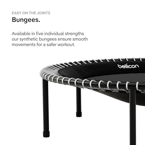 bellicon Mini Trampoline | Bungee Suspension up to 260 lbs | Indoor Fitness Rebounder for Adults | Screw-in Legs