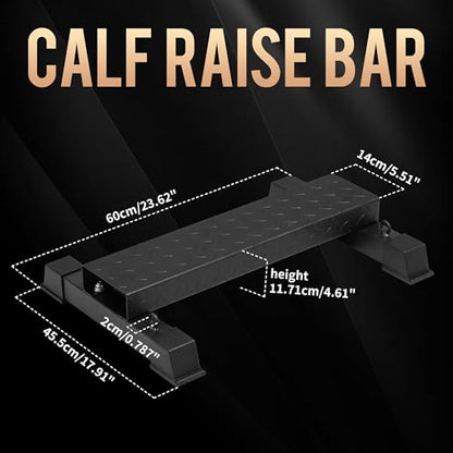 Steel Standing Calf Raise Bar, Anti-Slip Calf Raise Block & Platform, Calf Stretcher Machine for Home Gym, Ankle Rehab & Squat - color: Black-4.61in Calf Raise & High Elastic Bands