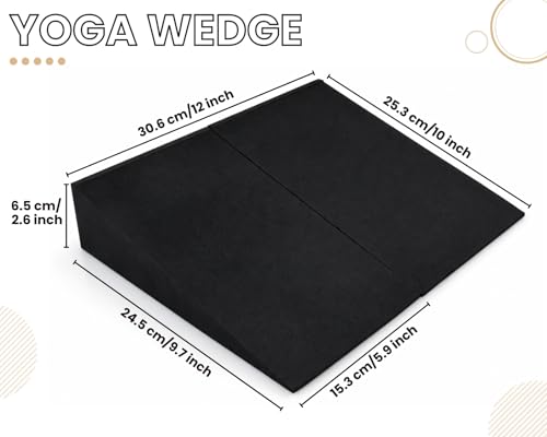 2Pcs Heel Elevated Squat Wedge 12° Incline Workout Wedge for Squats 9.69''x5.94''x2.4'' Foot Wedges for Exercise,Calf Stretching and Physical Therapy