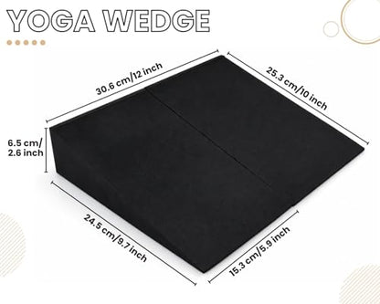 2Pcs Heel Elevated Squat Wedge 12° Incline Workout Wedge for Squats 9.69''x5.94''x2.4'' Foot Wedges for Exercise,Calf Stretching and Physical Therapy