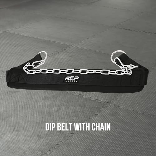 Rep Fitness Dip Belt, Weight Lifting, Gym Equipment, Workout Belt, Chain Strap, Back Support, Training Gear, Fitness Accessories, Squat Belt, Powerlifting, Men’s Exercise Belt