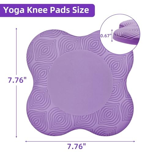 Yoga Knee Pads Set of 2 – Extra Soft Non-Slip Yoga Knee Pad Cushion for Knees Elbows Wrists – Pilates & Workout Knee Pads for Floor Exercises, Kneeling, Stretching, Fitness, Purple
