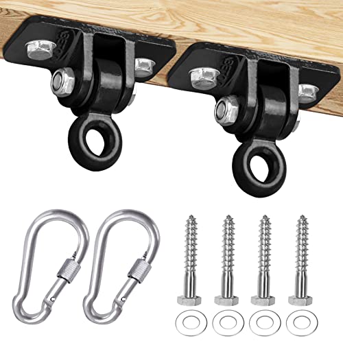 BETOOLL 2400 lb Capacity Heavy Duty Swing Hangers for Wooden Sets Playground Porch Indoor Outdoor & Hanging Snap Hooks Black of 2 - color: Black 2pcs