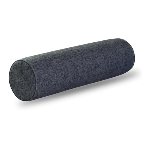 Memory Foam Cylinder Pillow - Ergonomic Cervical Pillow for Neck/Legs/Back Support, Decorative Bolster for Home Sofa/Bed,Cervical Neck Roll Memory Foam Pillows with washable cover (Blue-gray, 6x24) - color: Blue-gray, size: 6x24