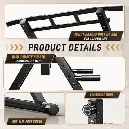 Pull Up Bar, Multifunction Power Tower Dip Bar Station Home Gym Strength Training Workout Equipment for Pull-up Push-up Dips