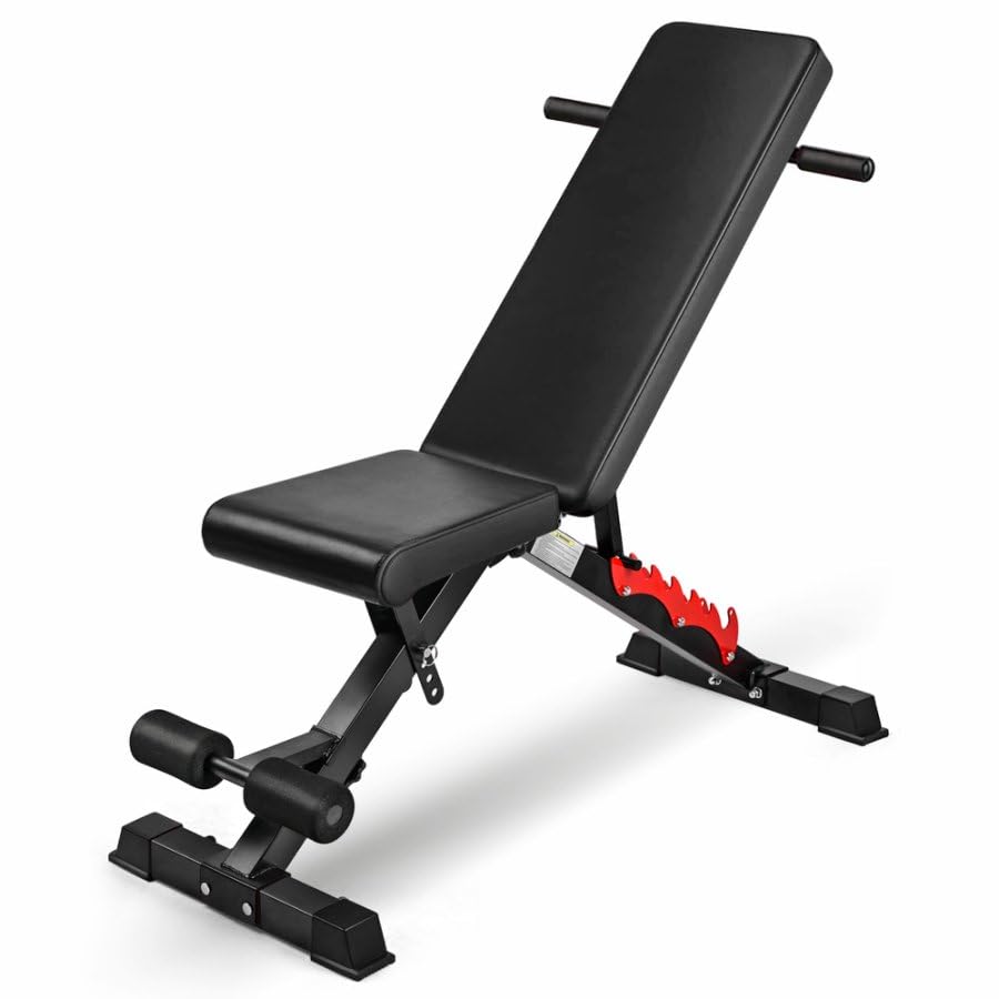 Adjustable Weight Bench for Home Gym Foldable Workout Bench 800lb Capacity Foldable Workout Bench Compact Small Dumbbell Bench Black for Full Body Workout