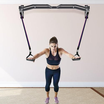 Kipika 48" Ceiling Mounted Pull Up Bar, Heavy Duty Multi-Grip Chin Up Bar,Mounted Pullup Bar, Adjustable Height, Pull Up Bands for Chin Ups & Body Stretching, Ideal for Home Gym and Strength Training - color: 48" Wall Mounted Pull Up Bar