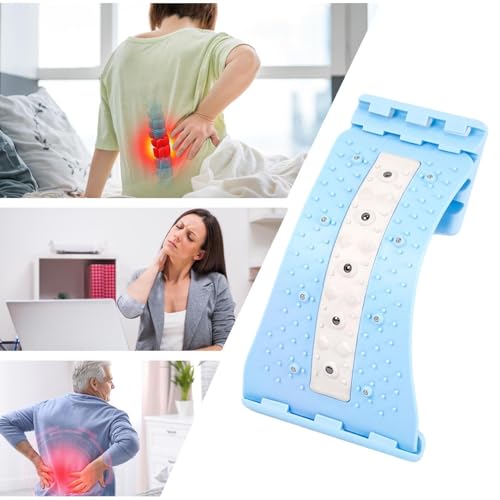 Lumbar Back Stretcher 4 Level Adjustable Curved Ergonomic - color: Blue