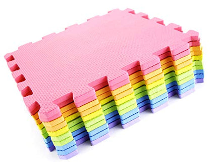 10-Piece Interlocking Floor Mats, Exercise Mat, Safety Play Floor Mat for Kids Tiles Cushions Soft Interlocking Exercise mats Garage Flooring Protector (10 Square Ft)