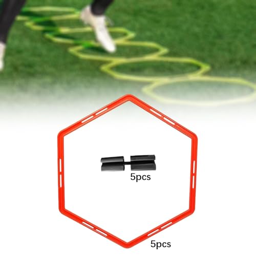 5 Pieces Agility Training Rings Sports Footwork Training Ladder Exercise Equipment Set Speed Agility Rings Lightweight Construction PP