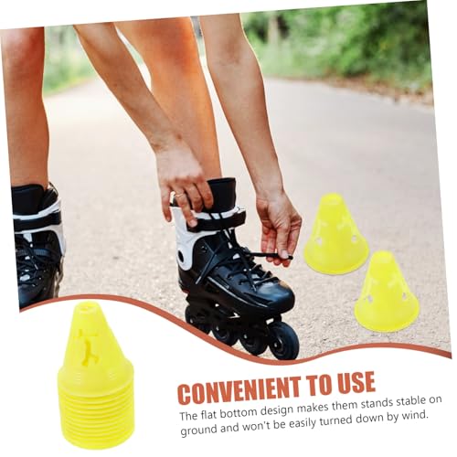 12pcs Small Roller Skate Practice Cones for Skating Training High Fluorescent Durable Agility Markers with Flat Bottom and Stable for Outdoor Sports Drills