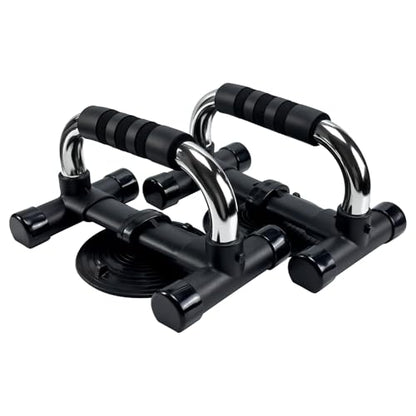 Push-Up Bar, Anti Slip Push Up Stand, Metal Push-Up Handles, Sponge Material Handle Cover, Cushioned Foam Grips, Family exercise - color: BLACK