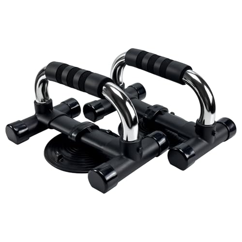 Push-Up Bar, Anti Slip Push Up Stand, Metal Push-Up Handles, Sponge Material Handle Cover, Cushioned Foam Grips, Family exercise - color: BLACK