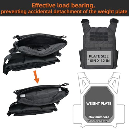 Weighted Vest for Men Adjustable Heavy Duty Training Vest with MOLLE System,Strength Training, Running and Workouts