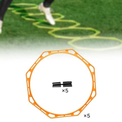 Set of 5 Agility Rings 19.69inch for Football Training and Outdoor Activities