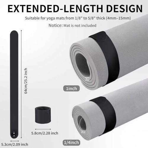 Yoga Mat Carrier Strap, Adjustable Thick Straps Sling for Carrying Large Mats, Stretching Band - color: 2pcs Slap Band Black