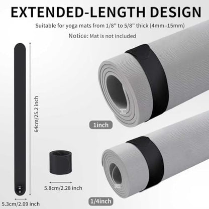Yoga Mat Carrier Strap, Adjustable Thick Straps Sling for Carrying Large Mats, Stretching Band - color: 2pcs Slap Band Black