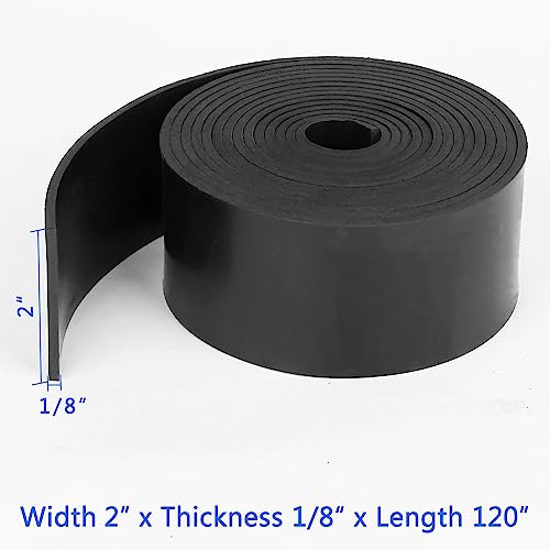 WochiTV Solid Rubber Strips Rolls, 2" Wide x 1/8" Thick x 120" Neoprene Rubber Sheets Long Perfect for DIY Gasket Material, Sealing, Liner, Shield, Padding, Mat - size: 2" W x 120" L, style: 1/8(.125") Thick