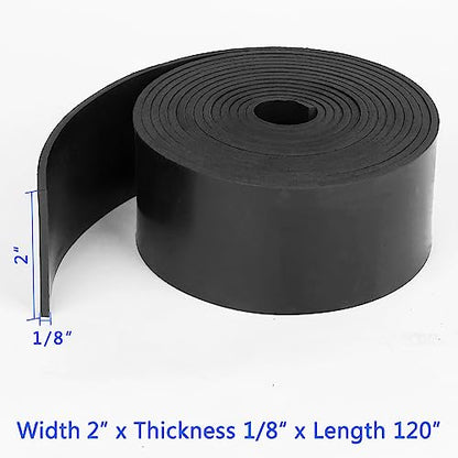 WochiTV Solid Rubber Strips Rolls, 2" Wide x 1/8" Thick x 120" Neoprene Rubber Sheets Long Perfect for DIY Gasket Material, Sealing, Liner, Shield, Padding, Mat - size: 2" W x 120" L, style: 1/8(.125") Thick