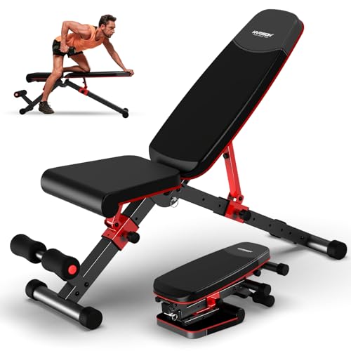 Weight Bench, Foldable Weight Benches for Home Gym with 800 LBS, Bench Press Full Body Workout, Adjustable Workout Bench for Home Gym Strength Training