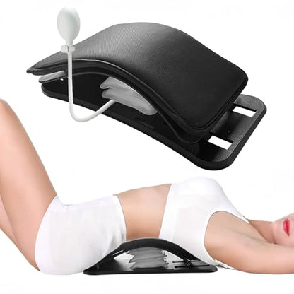 Back Stretcher, Adjustable Air Inflatable Lumbar Stretcher with Sponge Pad, Multi-Level Device for Lower Back Care, Traction & Massage, Herniated Disc & Sciatica Daily Support