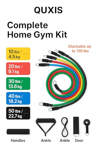 Resistance Exercise Bands with Door Anchor, Handles, Waterproof Carry Bag, Legs Ankle Straps for Resistance Training, Physical Therapy, Home Workouts, Resistance Band.