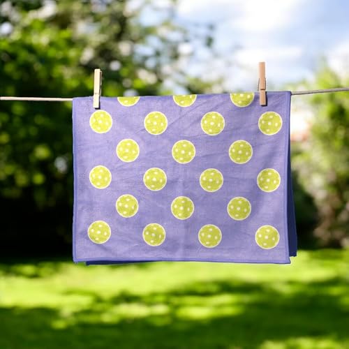 Pickleball Towel – Microfiber Sports Towel with Pickleball Pattern – Quick-Dry Sweat Towel for Pickleball Players, Accessories & Gifts (Periwinkle Pickleball Balls) - color: Periwinkle Pickleball Balls