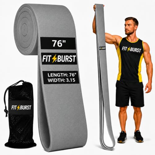 Premium Fabric Resistance Band 76 Inch Extra Long – Resistance Bands for Working Out & Resistance Bands for Physical Therapy, Non-Slip Exercise Band for Men & Women, Stretching & Home Fitness