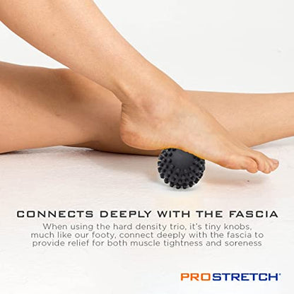 ProStretch Trio, 3 Density Massage Balls for Myofascial Release, Trigger Points, Plantar Fasciitis, and Muscle Knots, Set of 3