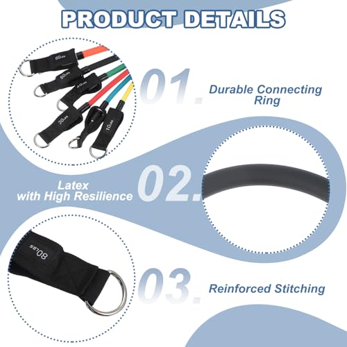 PATIKIL Resistance Tube Bands, Stackable Single Resistance Band Exercise Band Stretch Band for Working Out Man Home Fit