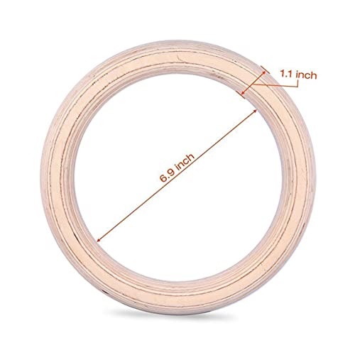 Garneck Gymnastic Rings Workout Rings Exercise Rings Fitness Ring Wooden - color: Khaki