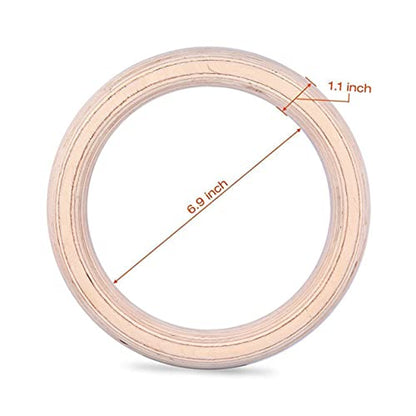 Garneck Gymnastic Rings Workout Rings Exercise Rings Fitness Ring Wooden - color: Khaki