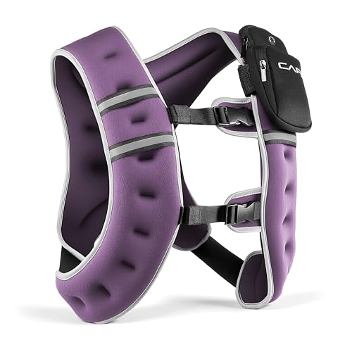 CAP Weighted Vest for Women & Men 8-30lbs – Reflective Fitness Vest for Walking, Running, Cardio, Rucking, & Strength Training Workouts, Multiple Colors - color: Purple, size: 25 lb
