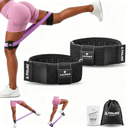 Resistance Band Anchor Straps for Legs, Ankles & Arms – No Rolling, No Slipping, Anti-Pinch, Hair-Friendly – Protective Sleeves for Loop-Style Booty Bands, Home & Gym Workouts