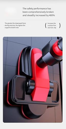 Home Indoor Kids Pull-Up Bar, No-Drill Wall-Mounted Single Bar for Children, Home Fitness Equipment - color: Black red load-bearing capacity 2820lb