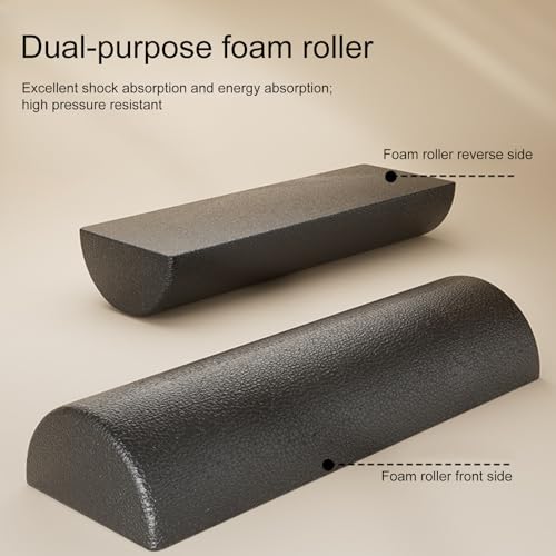 Body Muscle Foam Roller - 30x15x7.5cm High Density Stretching Equipment, Fitness Recovery Half Roller, Durable Workout Tool for Release | Home Studio Yoga Pilates Post Sports Stretching - color: 30cm