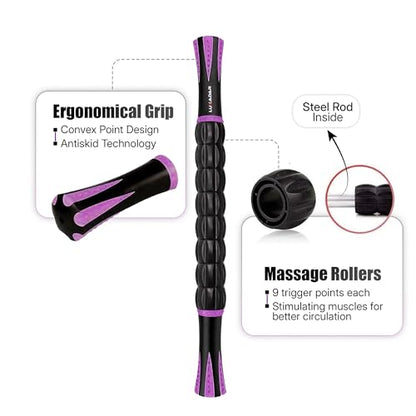 Post Liposuction Massager Stick, Lymphatic Drainage Massager, Post Lipo Surgery, Quality Material, Ridges & Grooves, Post-Op Recovery, Leg Cramps, Ideal Liposuction Recovery Supplies, Luxadar (Purple)