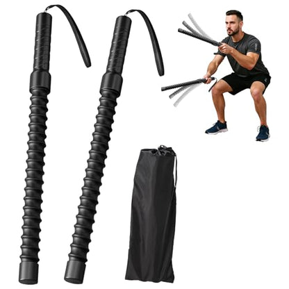 Ropeless Battle Ropes for Exercise Workout Rope, Portable Workout for Home Gym, Exercise Battle Ropes for HIIT Workouts, Low-Impact Cardio Training (2 Ropes with Bag) - style: 2 Ropes with Bag
