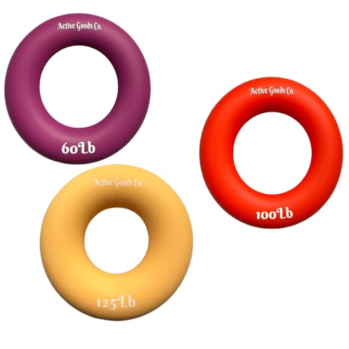 Hand Exerciser - PROFESSIONAL GRADE, Set or Single, Different Sizes. Visit to see more! Bague classique en silicone parfaite pour améliorer la force, la puissance et la vitesse dans les poignets. - size: 3 Set - 60-100-125 lb
