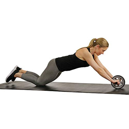 Sunny Health & Fitness Ab Roller Wheel, Durable Construction, Compact & Portable, Non-Slip Handles for Home Gym, Addominal Exercises & Core Strength Trainer